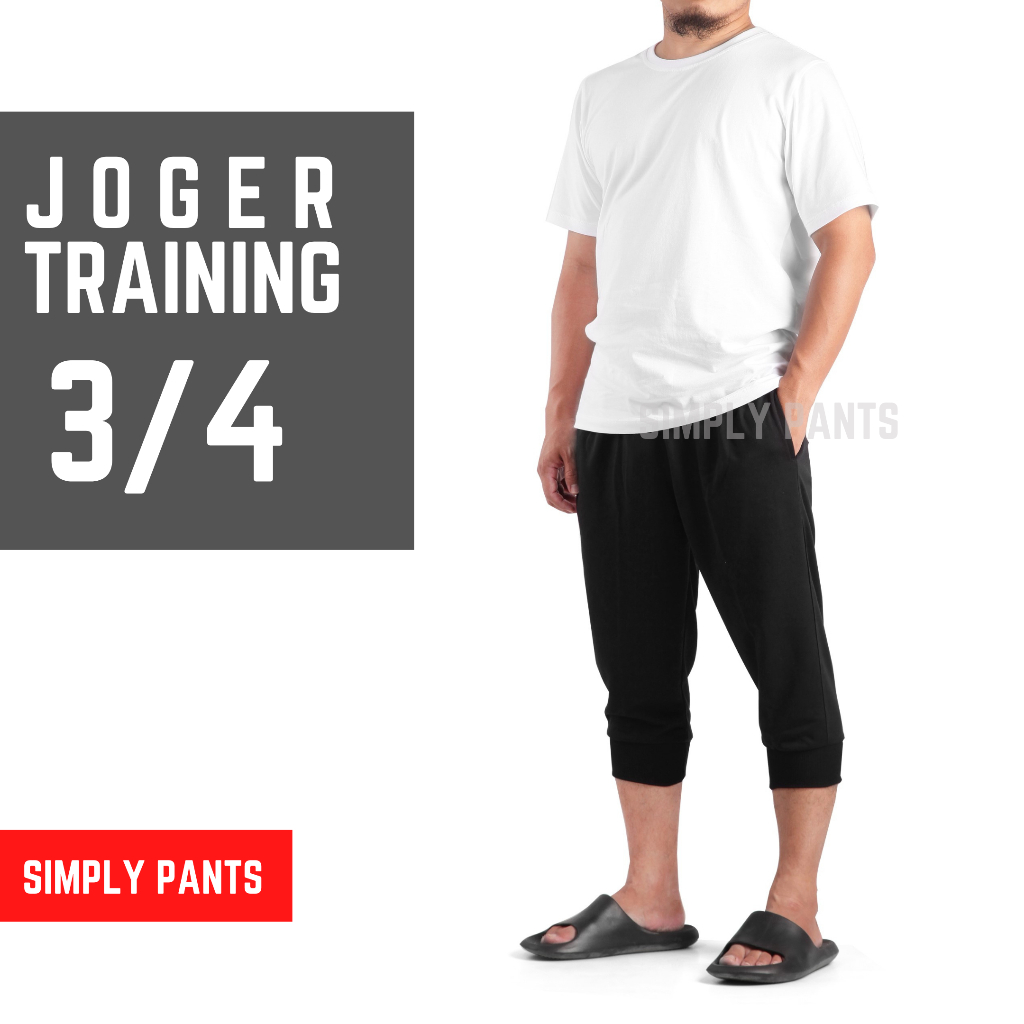 Celana Jogger Selutut Dewasa Celana Harian Pria Celana Pendek Olahraga Pria Celana 3/4 Dewasa