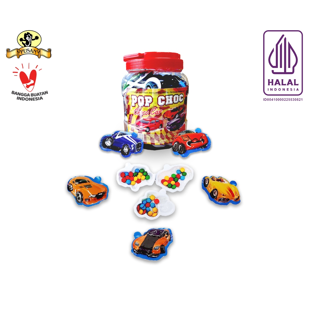 

Cokelat Mobil Bag / Toples POP CHOC CHOCO CAR cemilan Cokelat 1 Pak isi 40 Pcs Chocolate Mobil Pusan