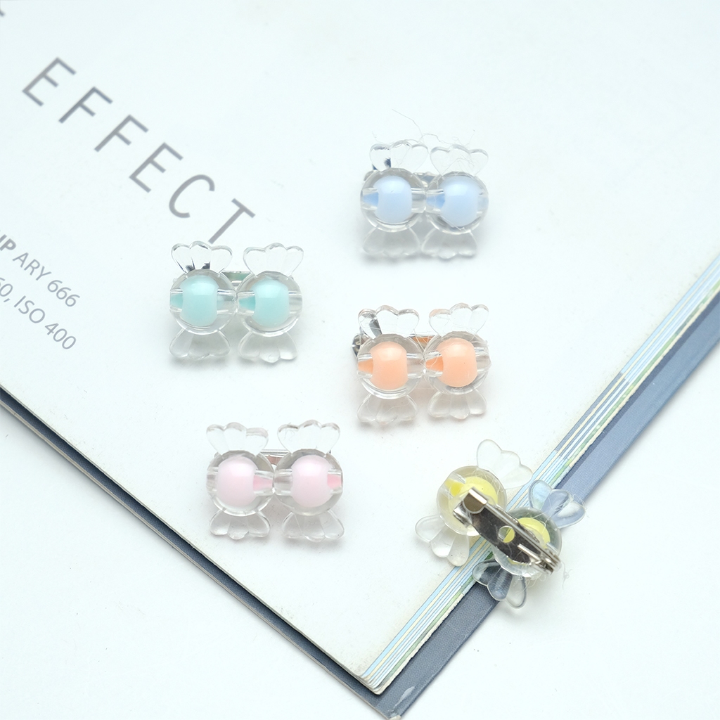 Bros Mini Kecil Imut Candy permen Karakter Anak Lucu Warna Warni Untuk Hijab Bros Anak Clay resin Br