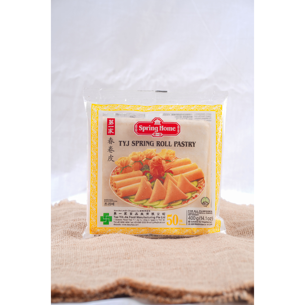 

TYJ SPRING HOME SPRING ROLL PASTRY 50 SHEET 400 GR / TYJ KULIT LUMPIA / TYJ KULIT SAMOSA 400 GR