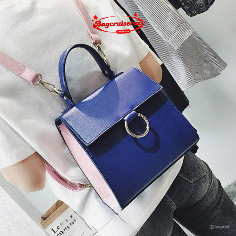𝗕𝗔𝗚𝗖𝗥𝗨𝗜𝗦𝗘𝗥𝗔𝗖𝗖 Tas Ransel Cincin Polos Kulit Jeruk Wanita 230-1