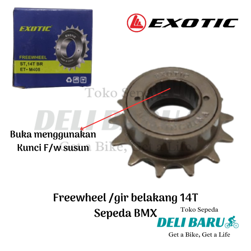 RB Exotic Freewheel 14T gir belakang single speed gear 14 T sepeda BMX
