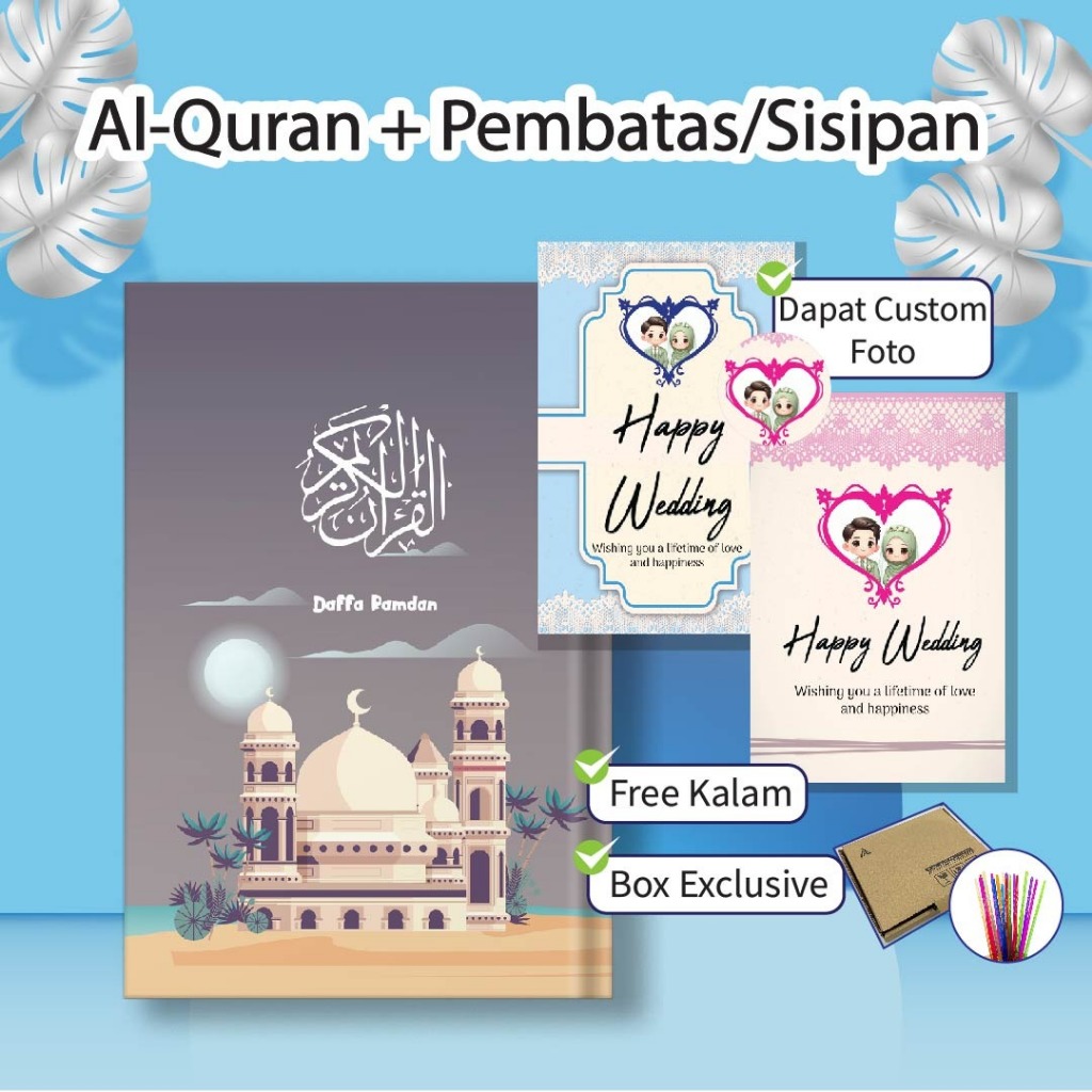 [ AL-Qur'an ] - Quran A5/A6 Custom Nama Hardcover Bisa Tulis Nama di Cover / Al Quran Non terjemah T