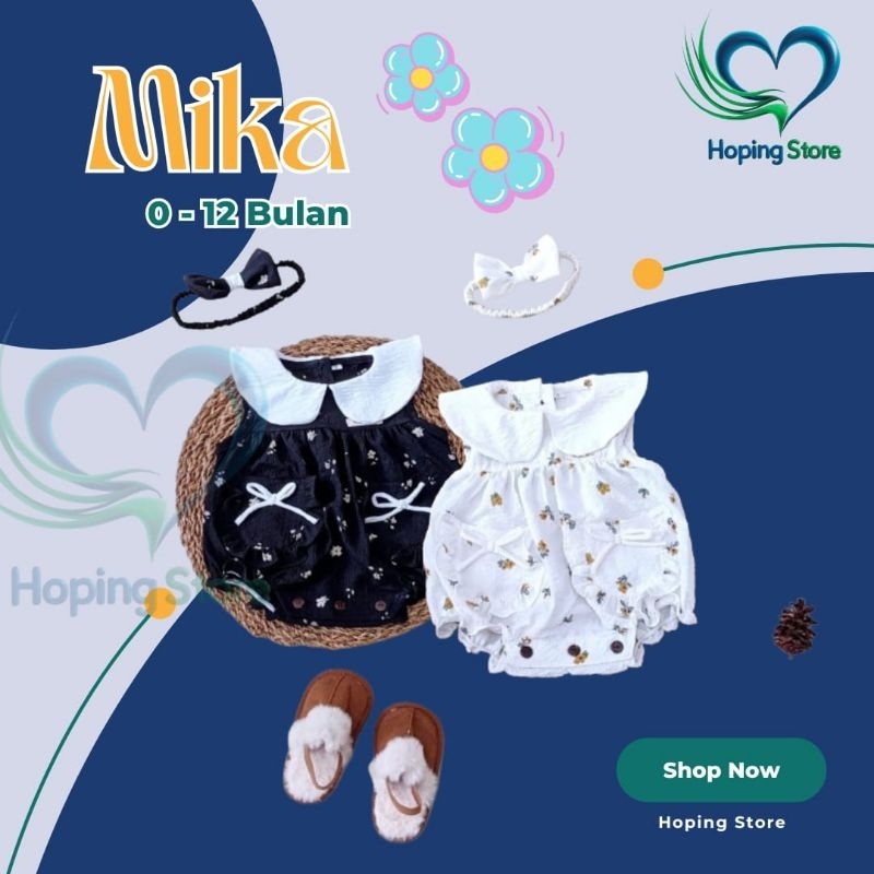 "HS" - New Born - 12 bulan Romper Baby Perempuan MIKA By Mybee Set Jumper Baju bayi Cewek