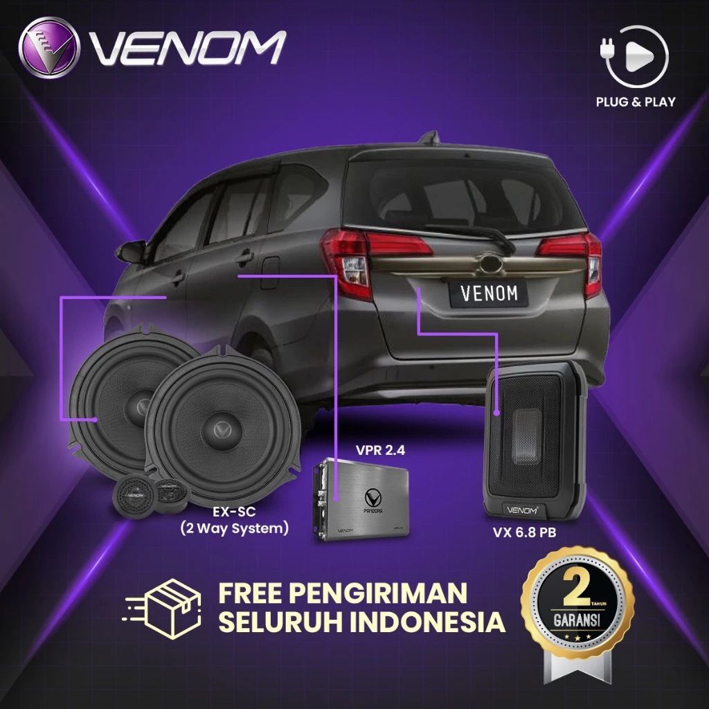 venom express toyota calya paket audio mobil