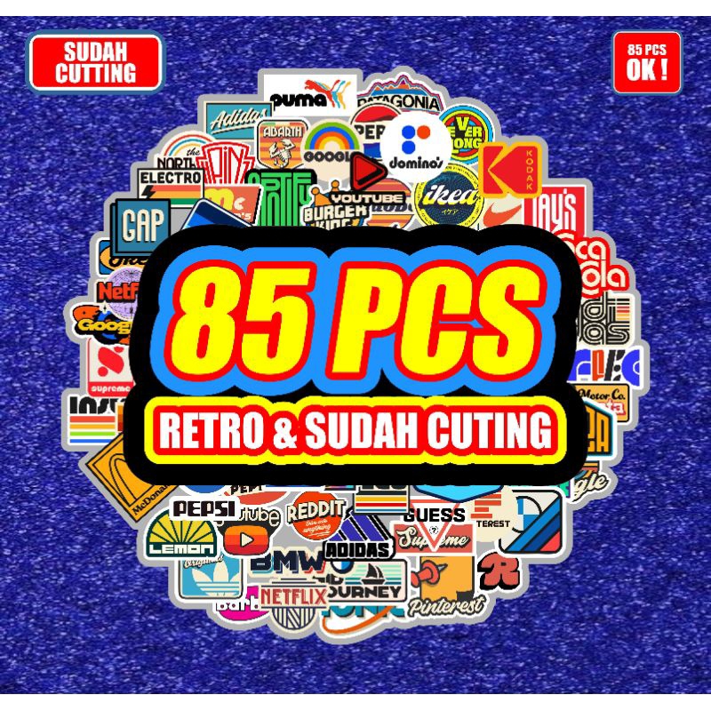 

stiker retro isi 85pcs aesthetic