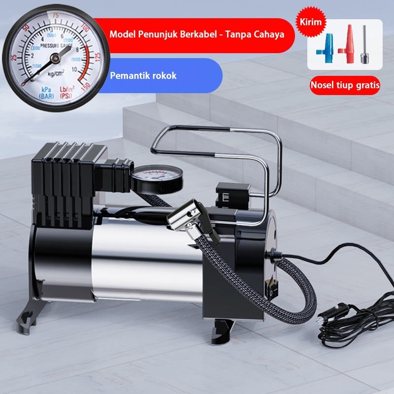 READY terkini Paket kompresor Mini Power Listrik 12v kompresor mini Plus adaptor 16 silinder pompa
