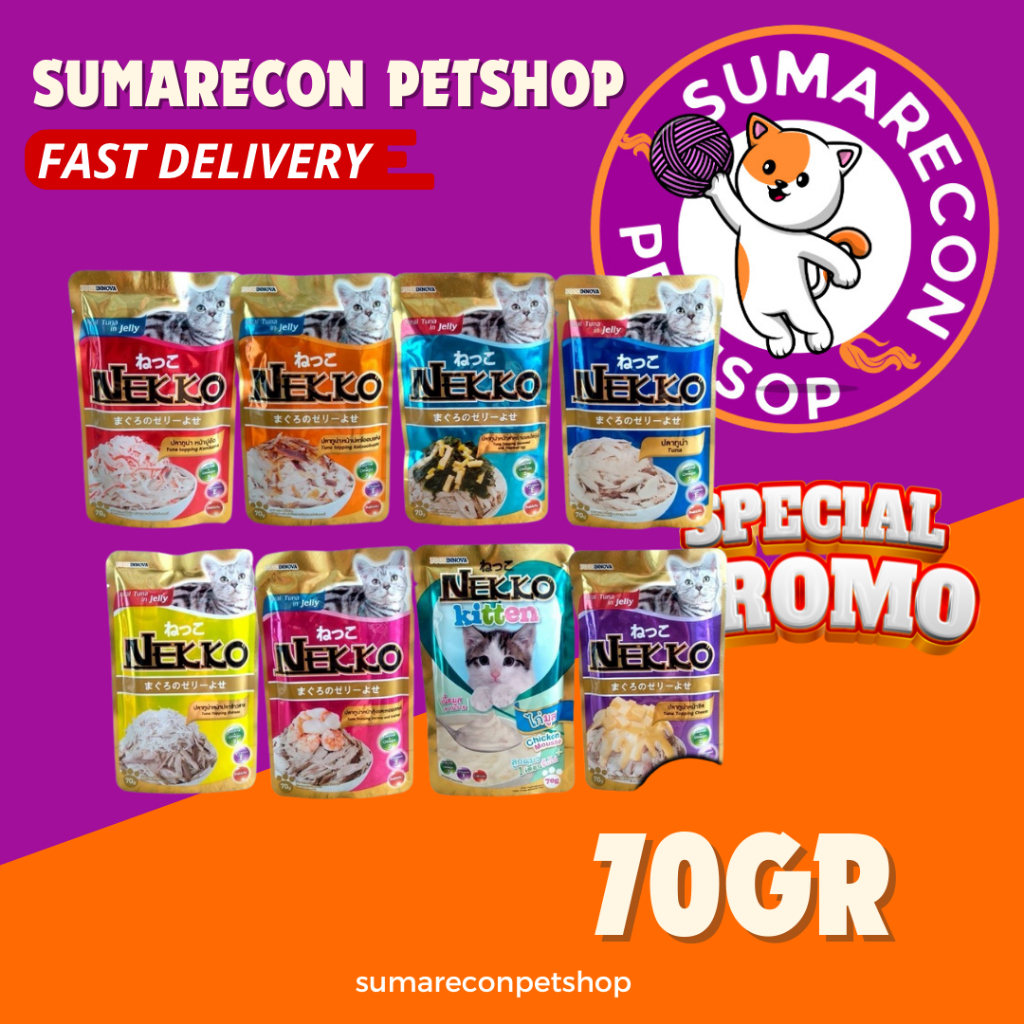 NEKKO POUCH cat food 70GR makanan basah kucing NEKKO