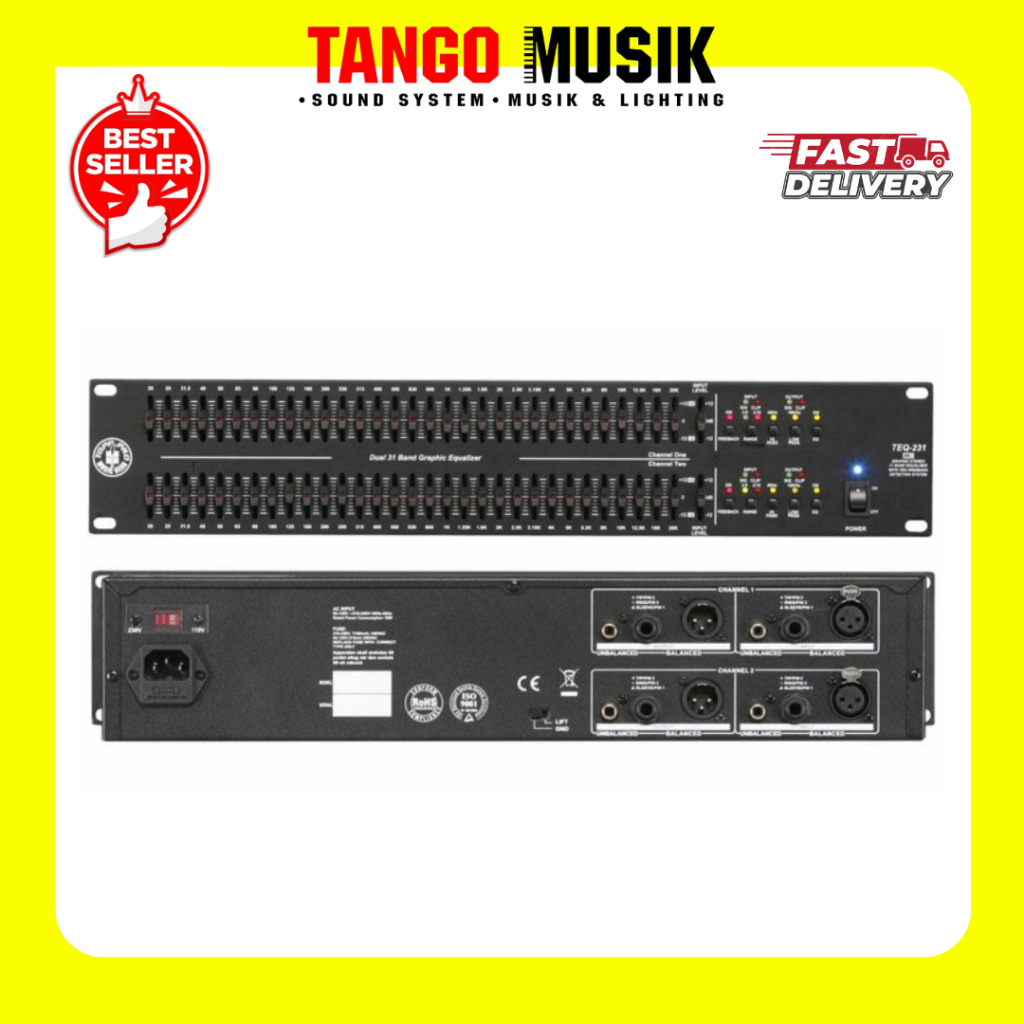 EQUALIZER DIGITAL TOPP PRO TEQ 231 SW ORIGINAL (GARANSI RESMI 1 TAHUN) 2 x 31 Band Graphic Equalizer