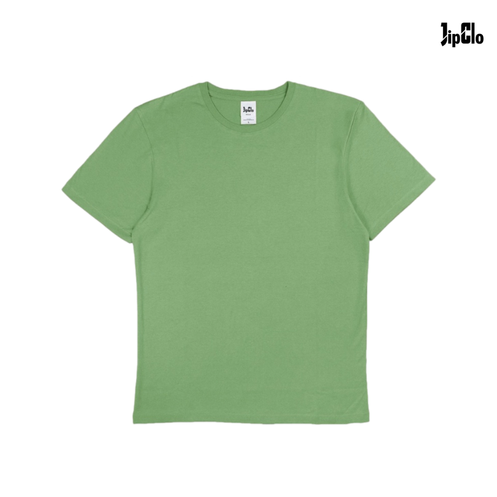 JipClo Kaos Polos Basic O Neck Unisex Pria Wanita T-shirt Sage Green Cotton 30s