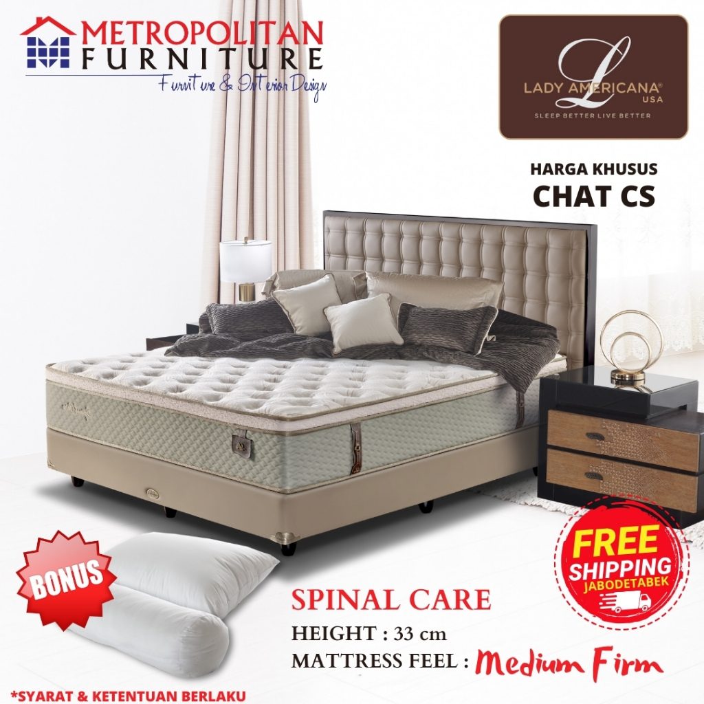 Kasur Springbed LADY AMERICANA Spinal Care Spring bed matras