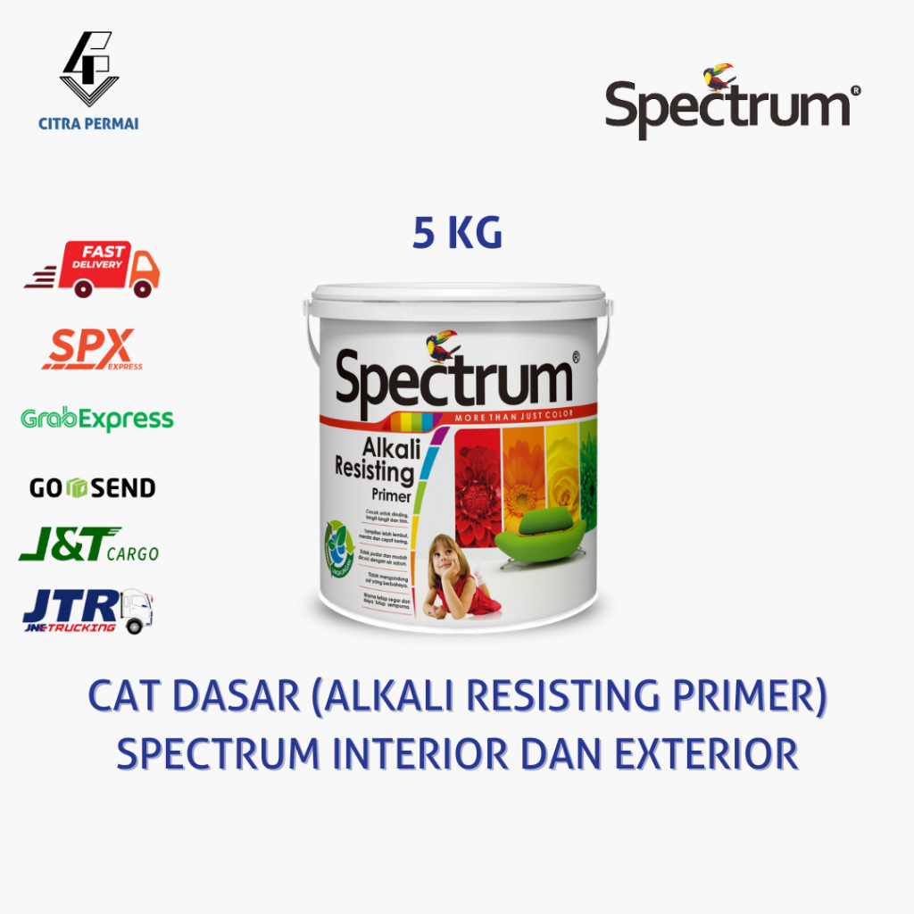 CAT DASAR ALKALI SPECTRUM ALKALI RESISTING PRIMER INTERIOR AND EXTERIOR - 5KG (3,78 LITER) / CAT DAS