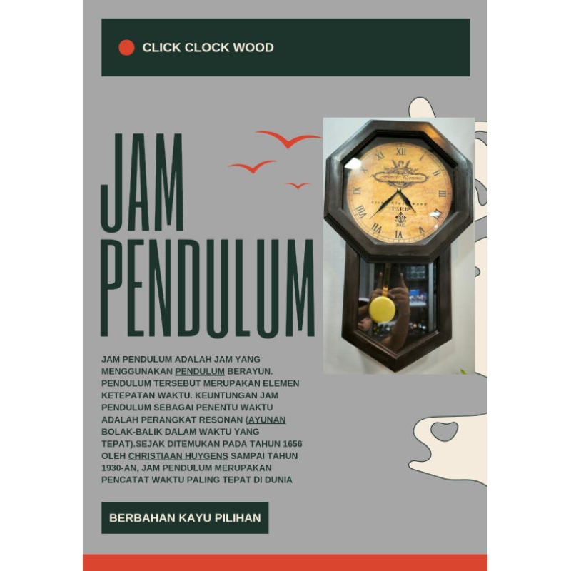 Jam Dinding Pendulum Bandul Kayu(Free Ongkir)