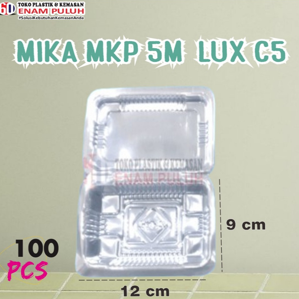 MIKA 5M / Plastik Mika Kue / Mika Nasi Kuning Kecil Ukuran 12cmx 9cm / 5M isi 100pcs / MIka Kotak Ma