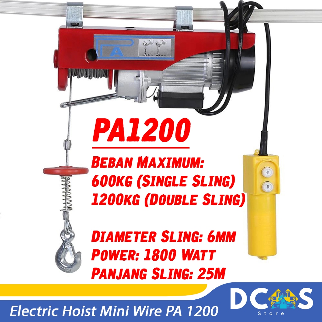 Electric Hoist Mini Wire Hoist Katrol Elektrik PA 1200 PA1200 25Meter