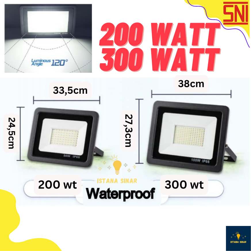 Lampu Sorot LED 200w / 300w Water Proof taman outdoor lampu tembak Flood Light kotak tembak  LED Ant
