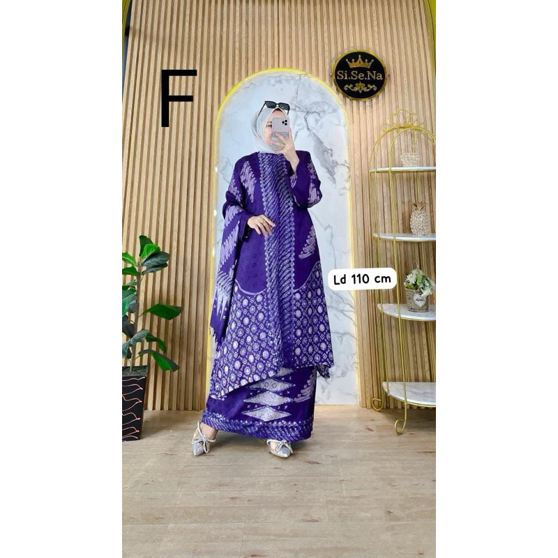 Gamis Batik  Set Rok Paramita free Selendang  Standar Jumbo Batik Dolby Original by Sisena