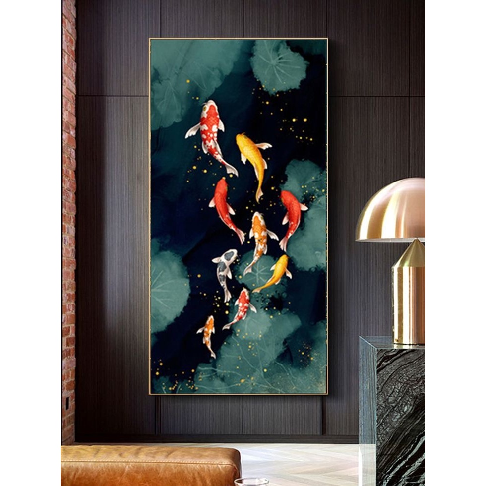 Lukisan Ikan Koi 3D Berbondong Bondong