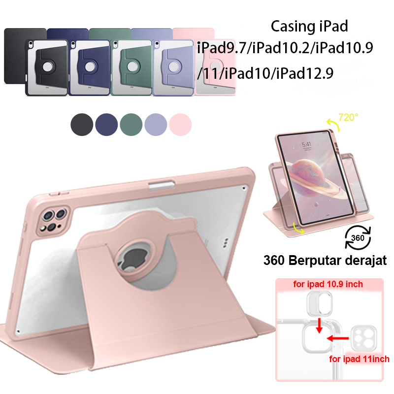 Casing iPad untuk  iPad9.7/iPad10.2/iPad10.9/11/iPad10/iPad12.9 Casing Pelindung dengan Tempat Pensi