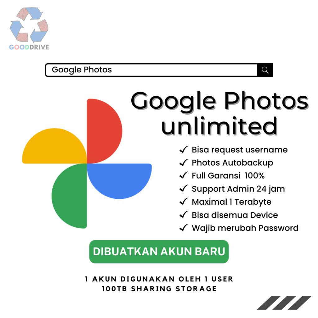 Google Photos Google foto Unlimited Storage Lifetime Bergaransi