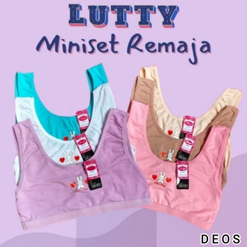 (3pcs)Miniset Remaja Lutty/Bra Anak Perempuan SD SMP 12 Tahun/MINISET ANAK CEWEK SD
