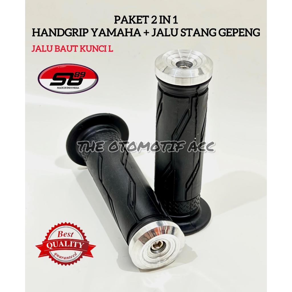 Sarung Gas Handgrip Model Original YAMAHA + Jalu Stang Chrome Model Gepeng Piramid Semua Jenis Motor