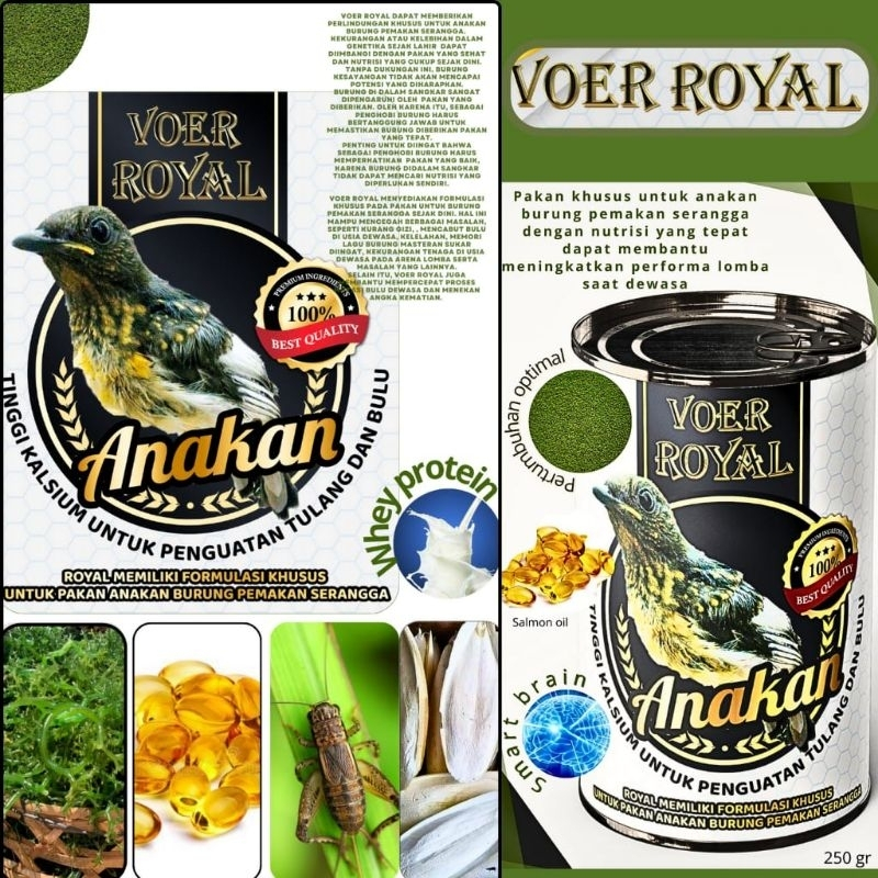 VOER ROYAL ANAKAN VOER TINGGI KALSIUM DAN PROTEIN UNTUK BURUNG MURAI KACER C IJO CUCAK ROWO