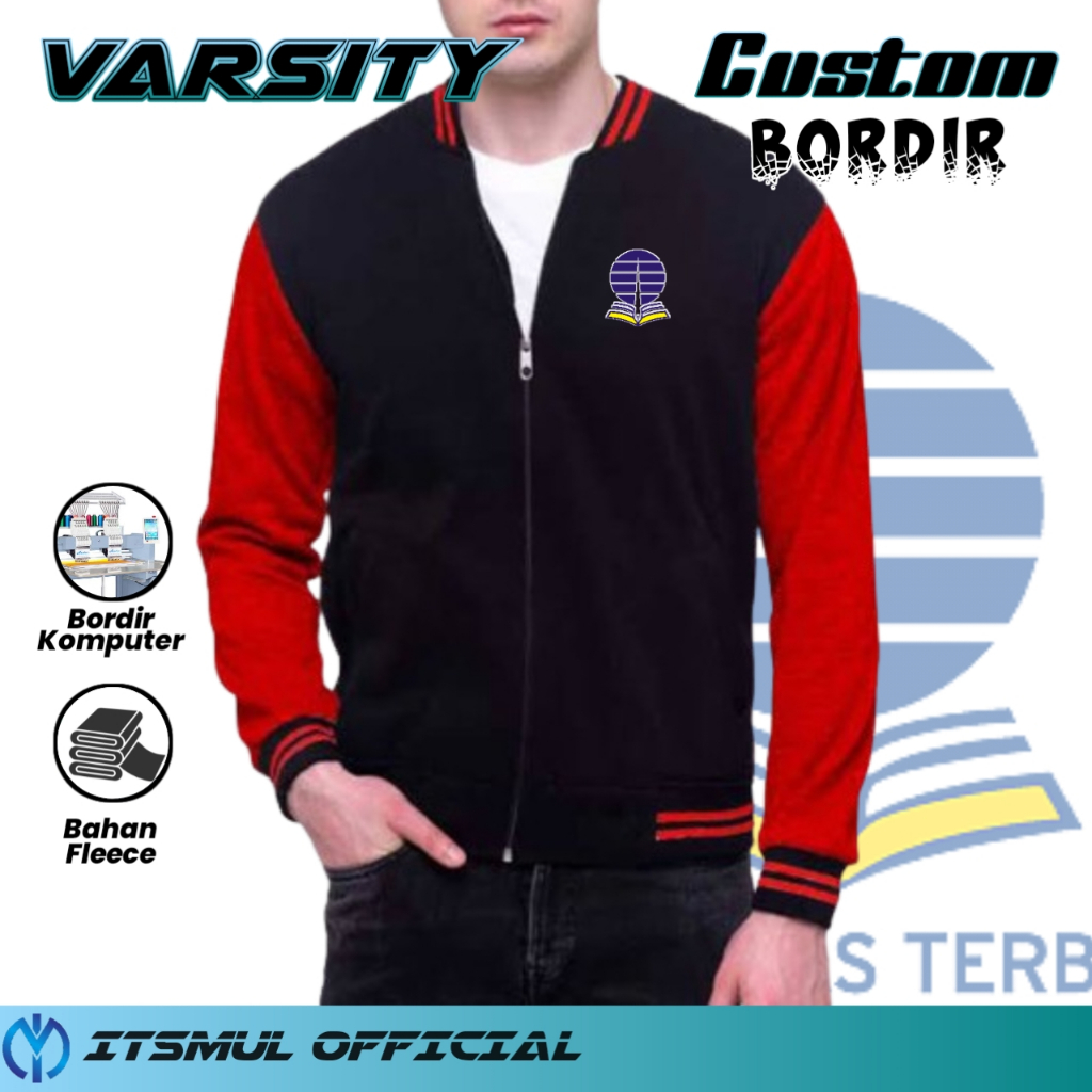 Jaket Varsity Baseball UT Jaket Universitas Terbuka Bordir