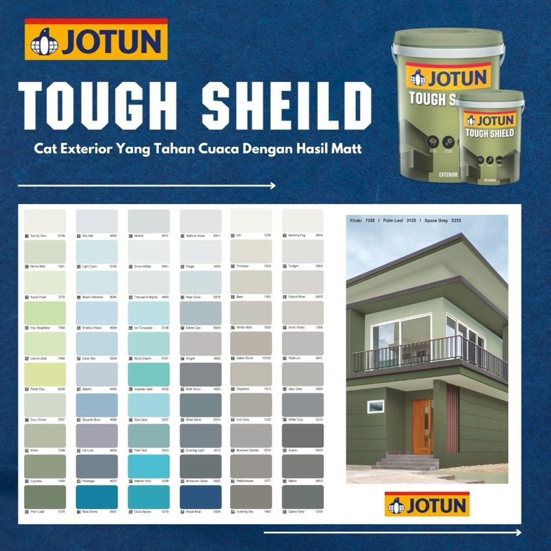 (Part 1) Cat Tembok Exterior JOTUN TOUGH SHIELD 18 L 25 KG PUTIH/ BRILLIANT WHITE/ REQUEST WARNA