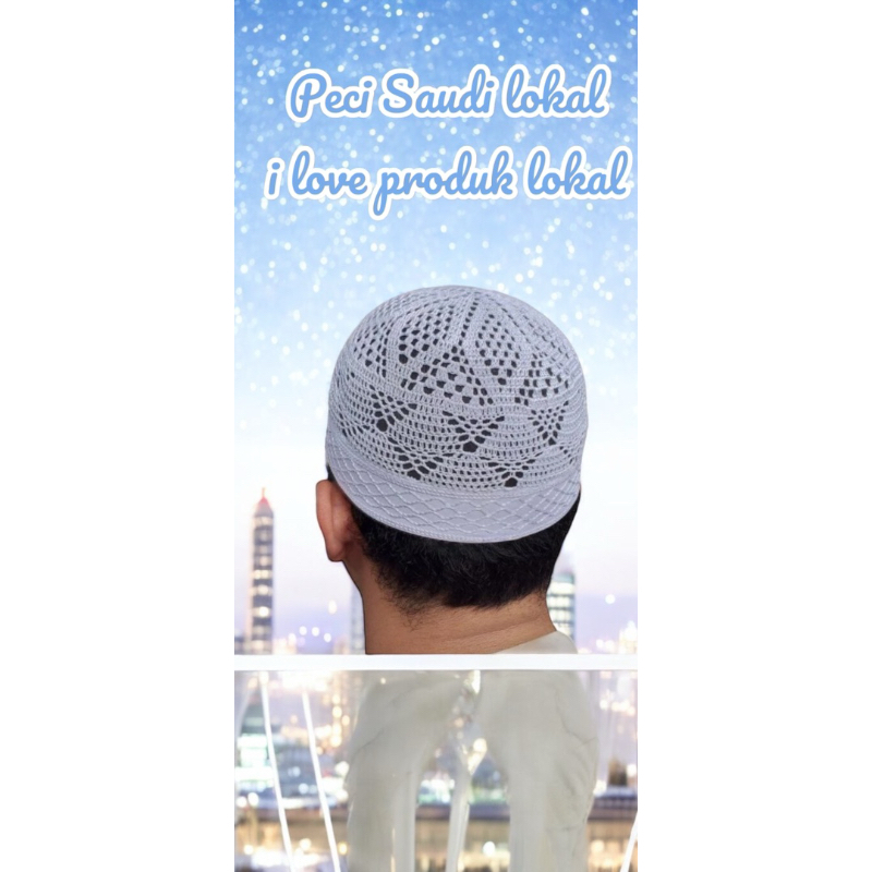 Peci Rajut Saudi lokal premium /peci rajut Turki bahan adem nyaman