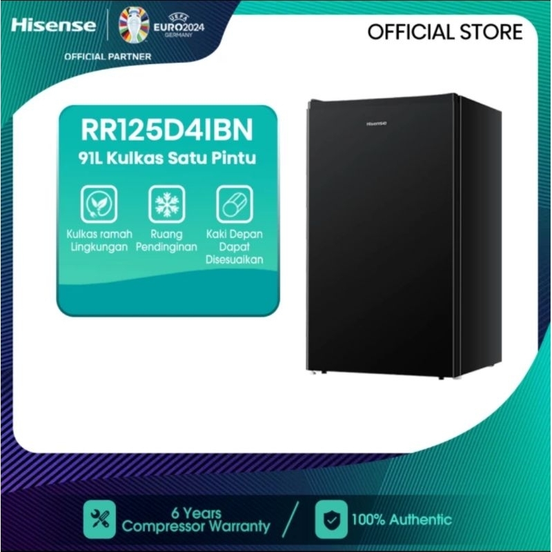 HISENSE KULKAS 1PINTU 91L RR125D4IBN