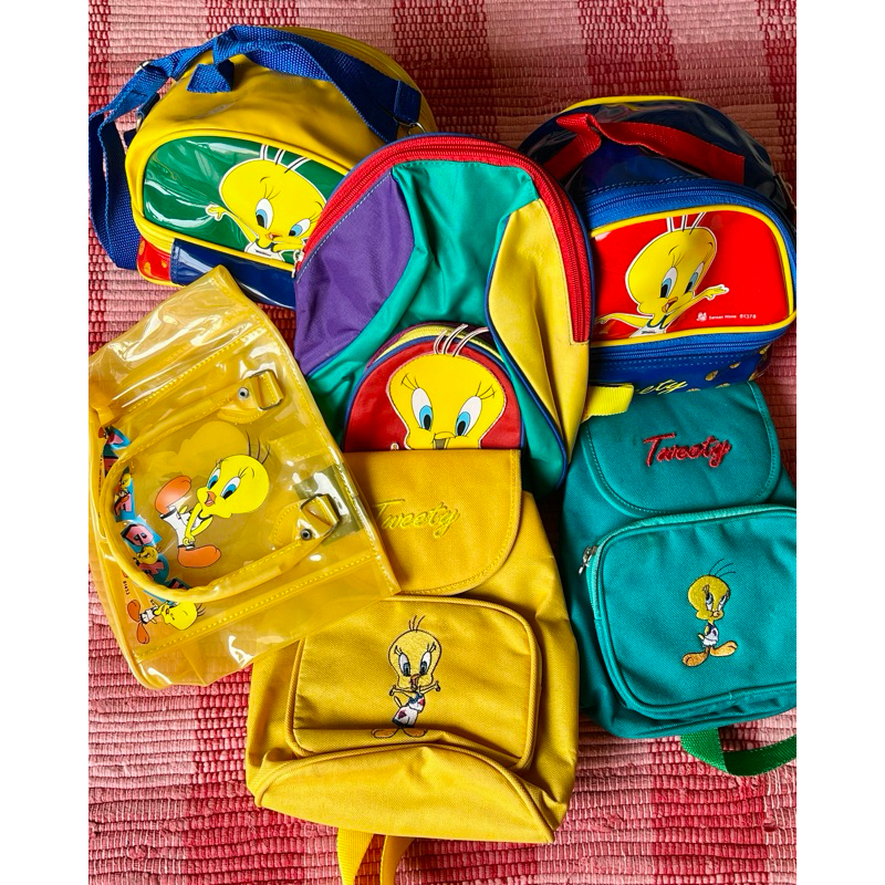90s Tweety Space Jam Kidcore Stationery: Tas Tempat Bekal Selempang/Wadah Lunchbox, Tas  Bayi&Anak, 