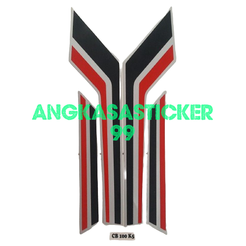STICKER STRIPING BODY MOTOR CB K5 PUTIH-MERAH