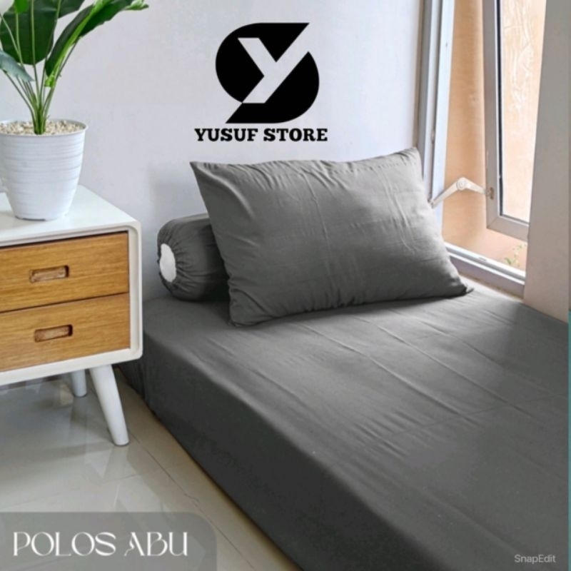 sprei polos / sprei polos 120x200 / sprei polos abu abu / sprei polos hitam / sprei polos single bed