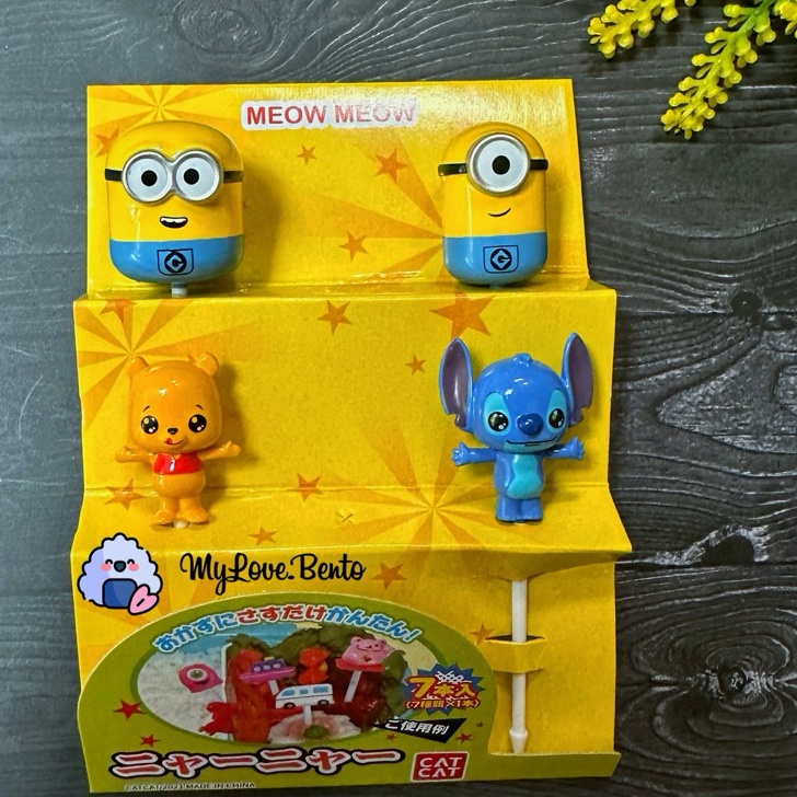 Bonus Tusukan Bento MON POOH STITCH Food Picks Gau Buah Bento Tools