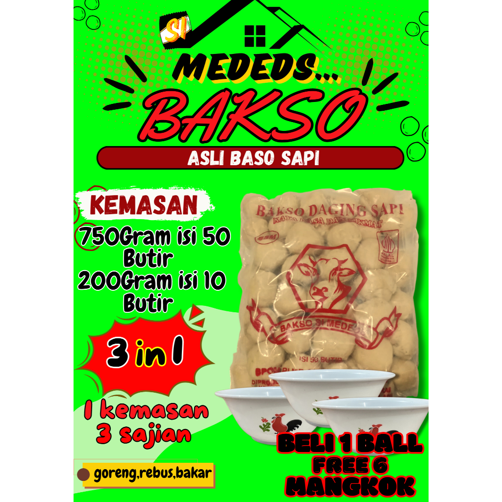 

baso bakso Frozen 100% halal daging sapi isi 50 1bungkus BACA deskripsi