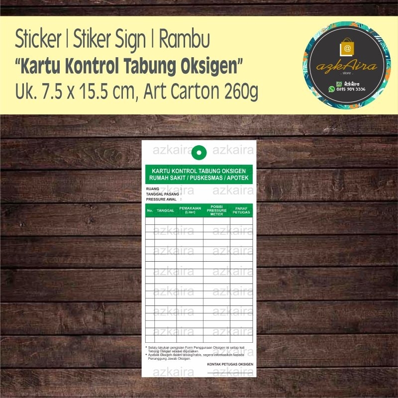 

Kartu Kontrol Tabung Oksigen