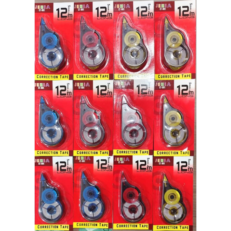 

(12pcs)tipe-x kertas jenia/tipe-x 12m jenia/correction tape jenia