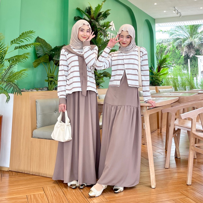 Rereyshop Queena - Quensha Set One Set Rok dan Atasan One Set Premium Import One Set Hijab Style