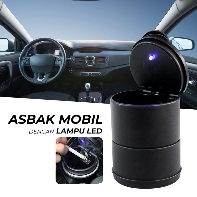 Aksesoris Mobil Tempat Sampah Mini Asbak Mobil Asbak Rokok Unik LED