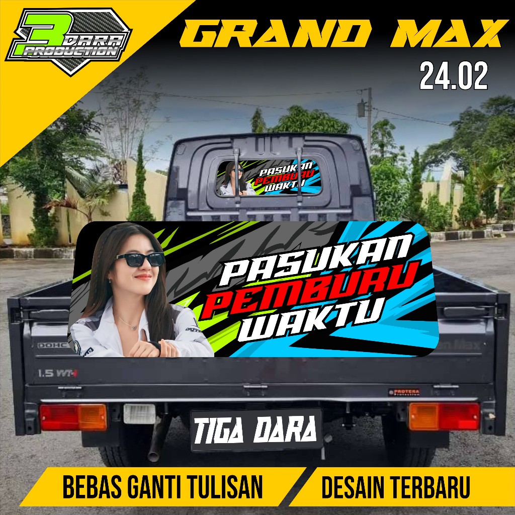 STIKER ONE WAY KACA BELAKANG MOBIL GRAND MAX DESAIN TERBARU 24.02