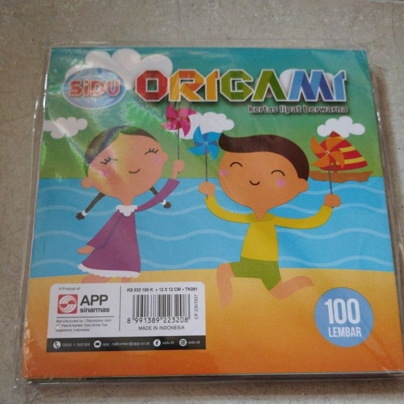 

kertas origami ukuran 12 x 12 cm sidu 1 pack isi 100 lembar