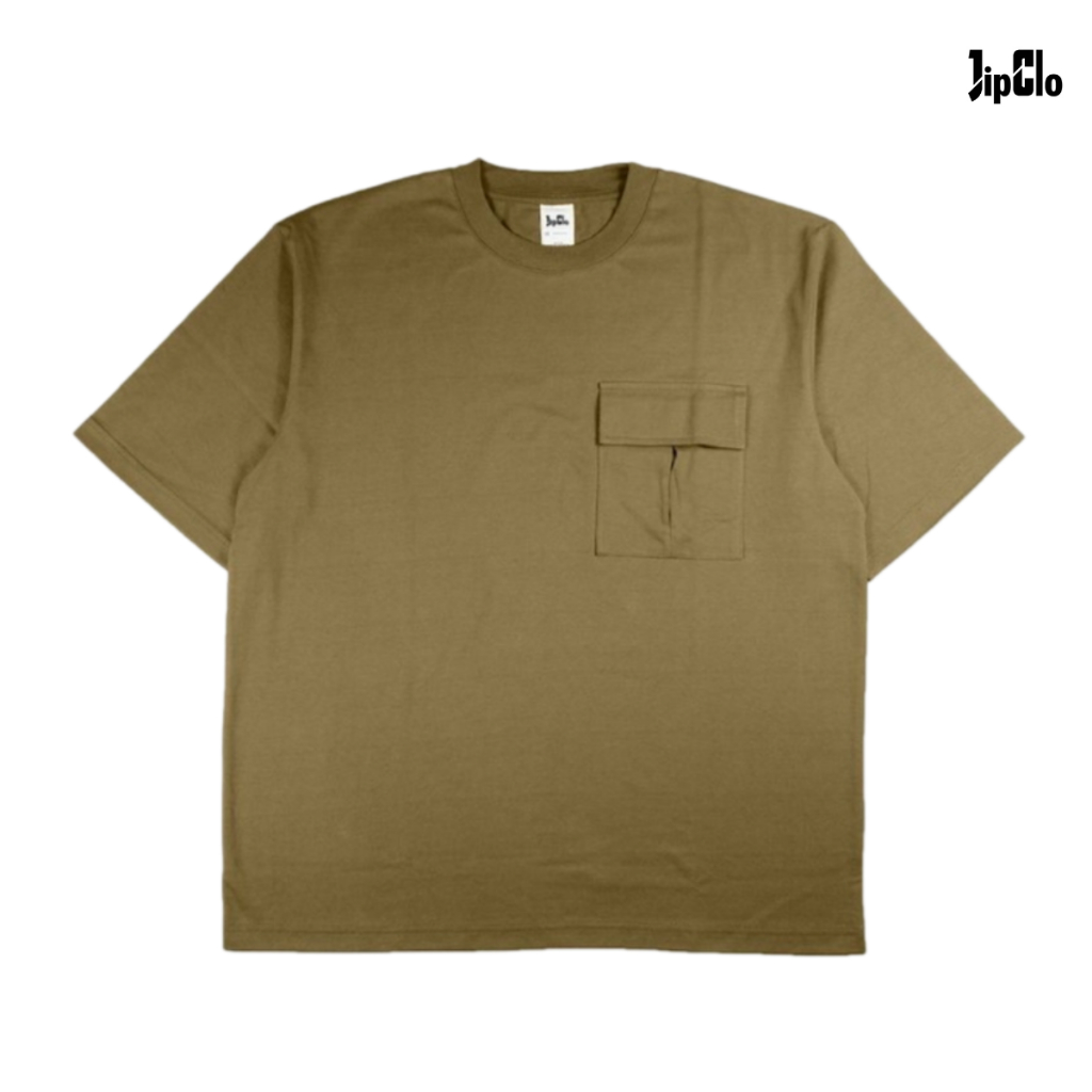 JipClo Kaos Polos Oversized Close Pocket Unisex T-shirt Ermine Heavyweight Cotton 16s Boxy Cut