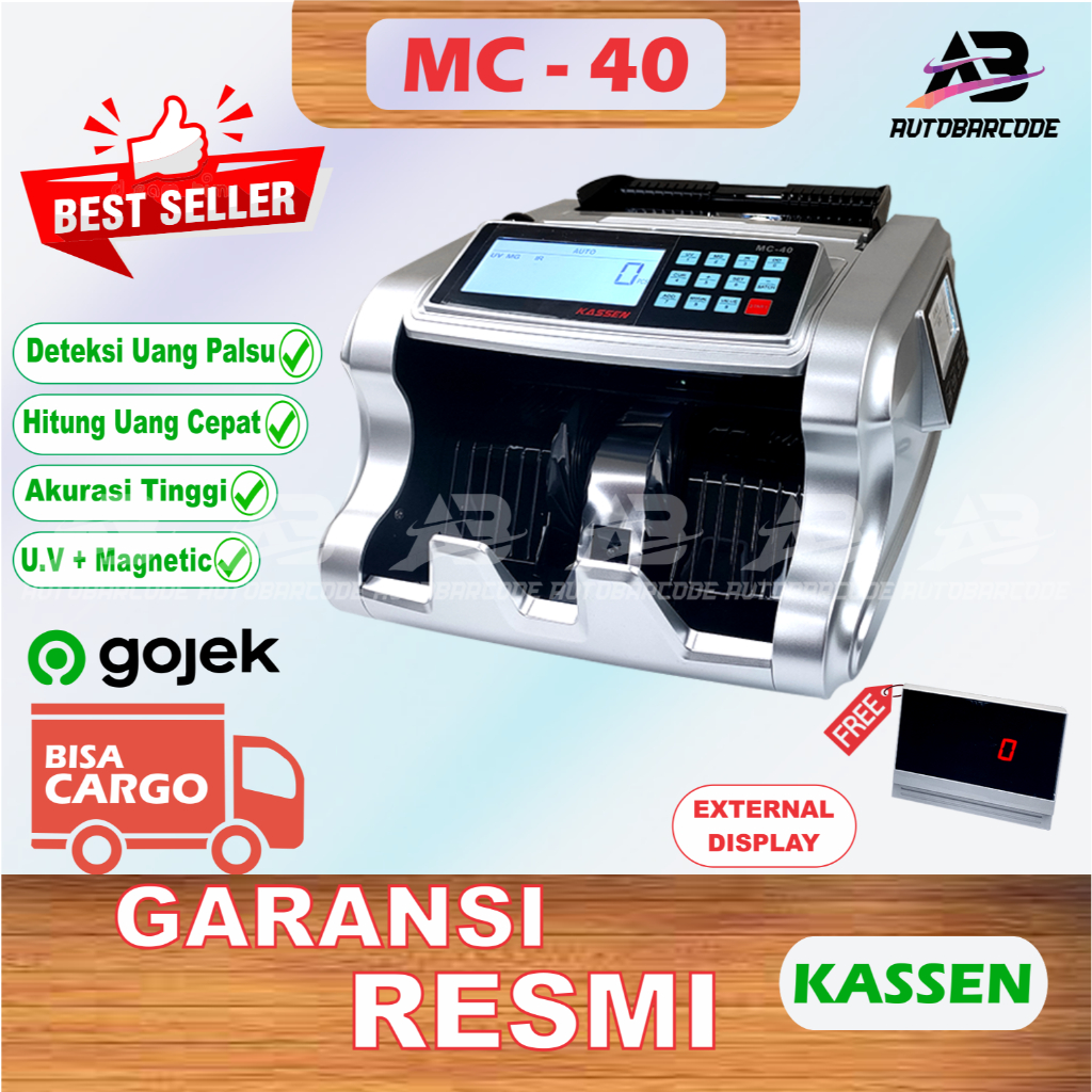 

KASSEN MC-40 Mesin Penghitung Uang Deteksi Uang Palsu MG UV Money Counter Emisi Uang Baru MC40 MC 40