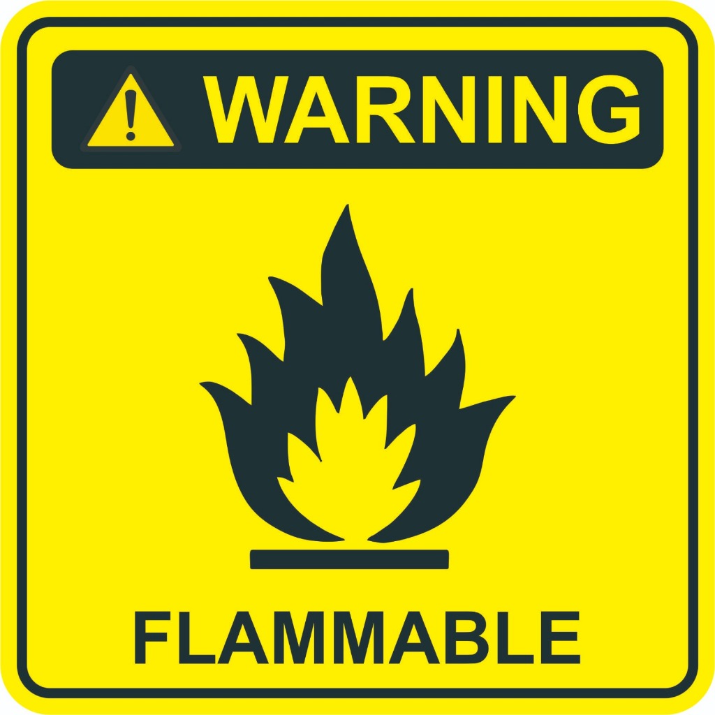 

STIKER VINYL WARNING FLAMMABLE