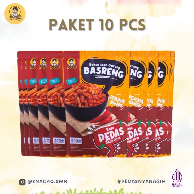 

PAKET 10 PCS SNACKO BASRENG PEDAS DAUN JERUK