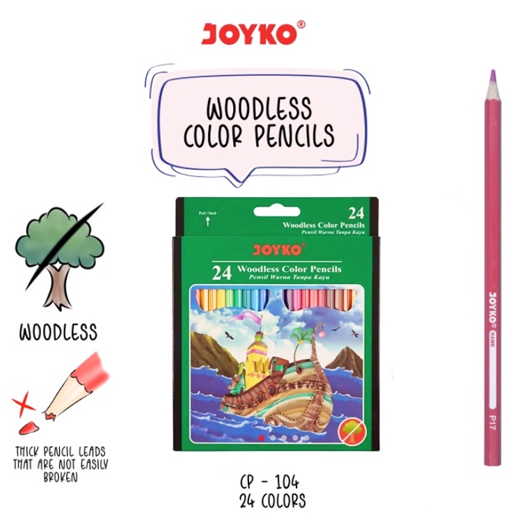

Joyko Pensil Warna CP-104 Woodless Color Pencils 24 Warna