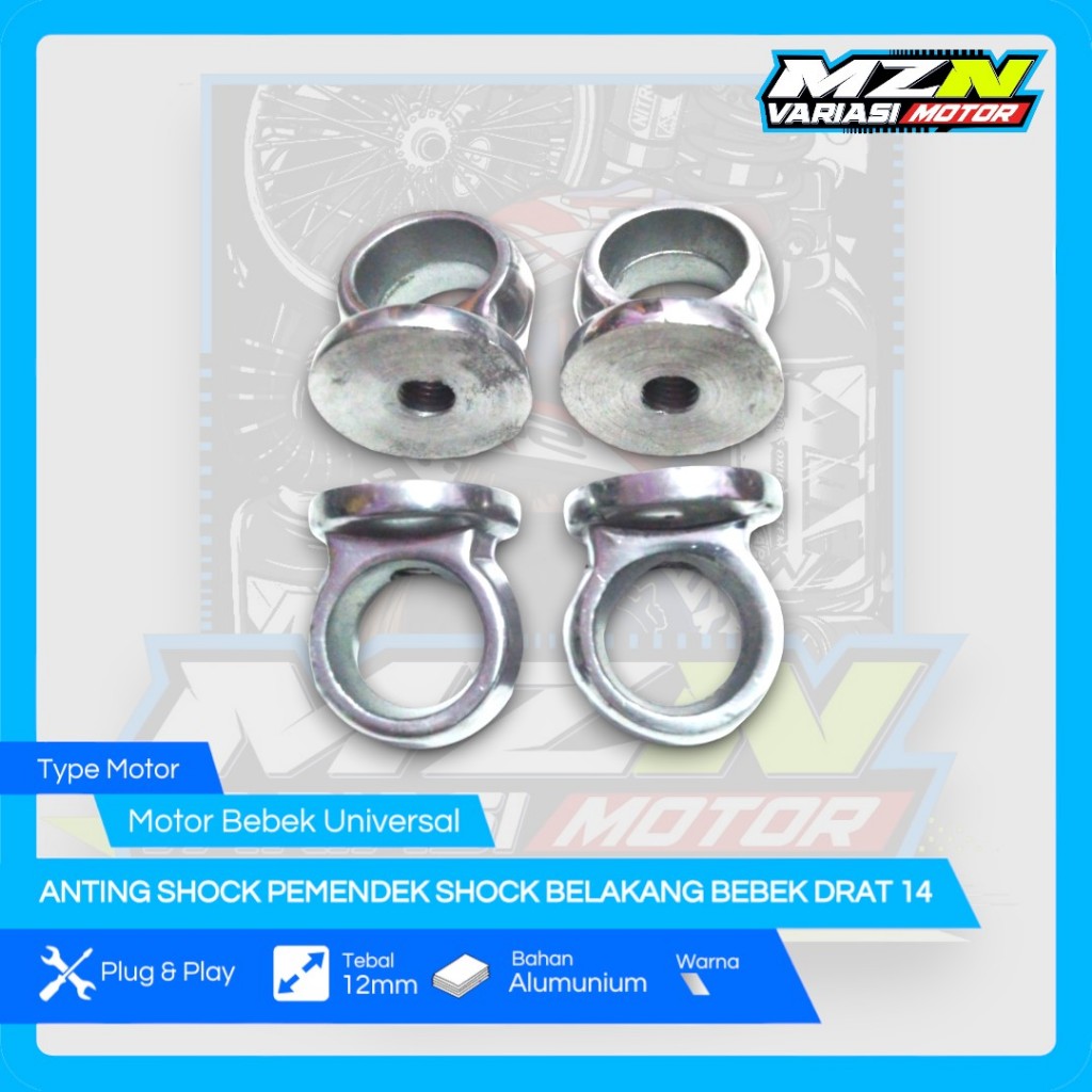 Anting Shock Bebek Pemendek Shock Belakang Bebek Drat 14 Tinggi 3.9 cm