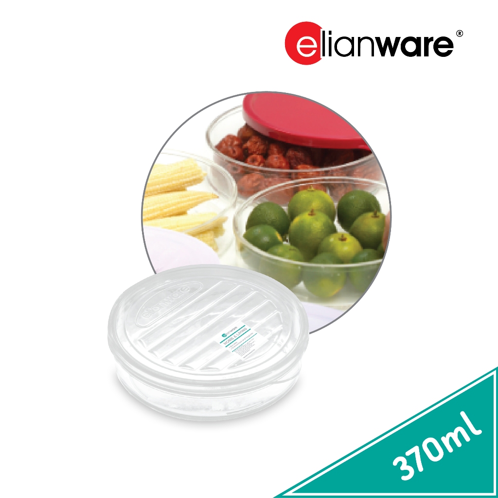 Food Keeper 370ml E-1498 | Elianware Food Keeper Kotak Makan Bulat Tempat Penyimpanan Serbaguna