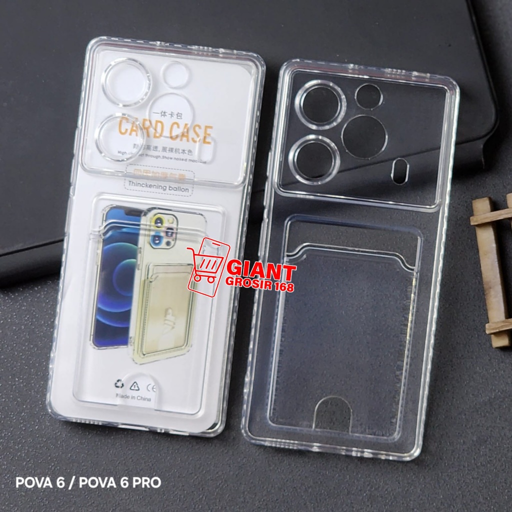 Tecno Pova 6 Tecno Pova 6 Pro Clear Card Slot Kartu Bening Case Tecno Pova 6 Tecno Pova 6 Pro